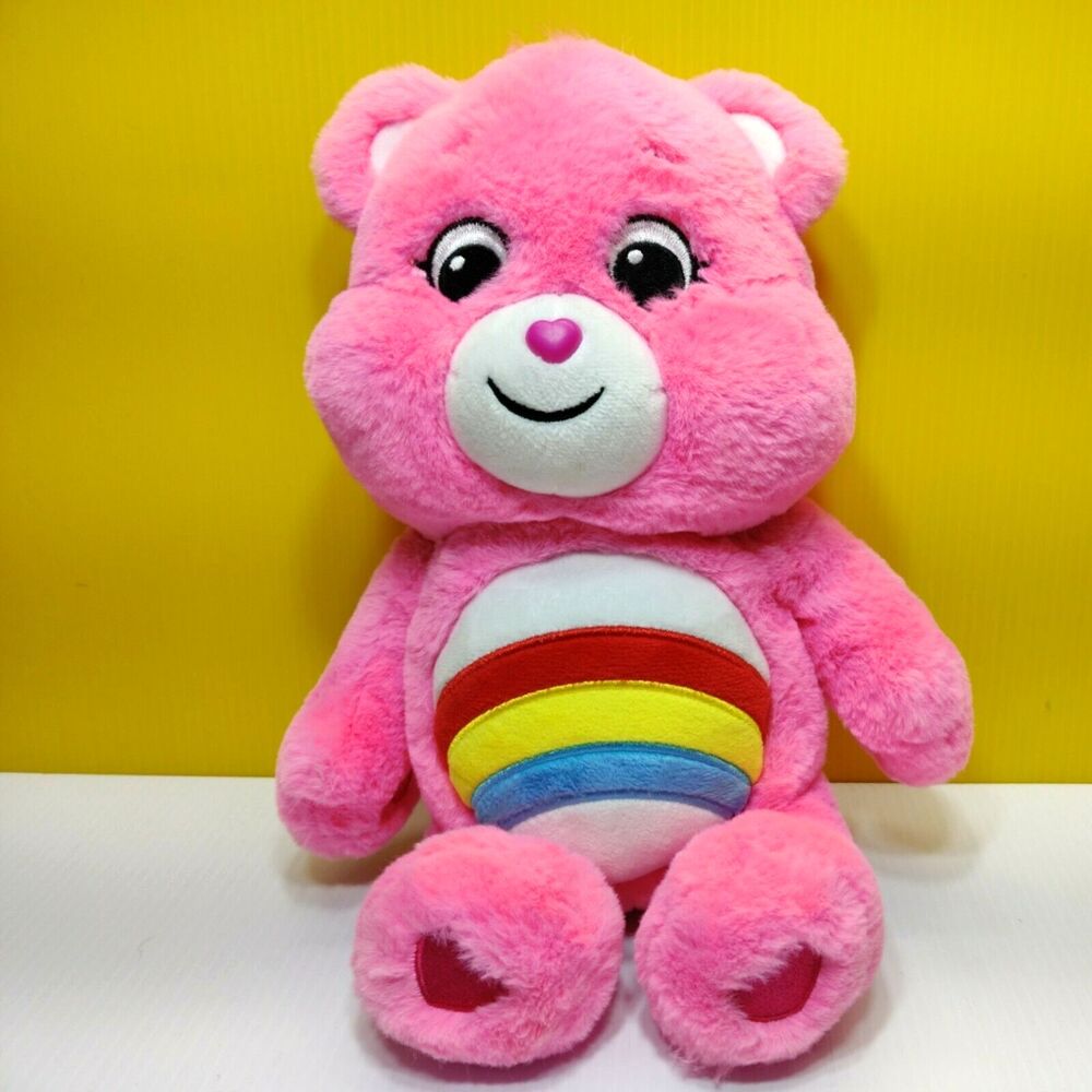 Care Bear Cheer Bear Plush Pink with Rainbow 14" 2020 Toy